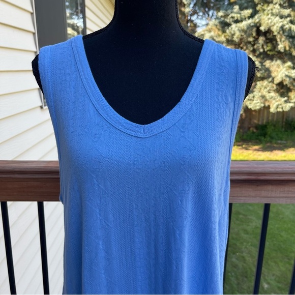 NWT Soft Surroundings Bailey Maxi Dress Blue Bonnet Pockets XL 100% Cotton - Picture 5 of 15